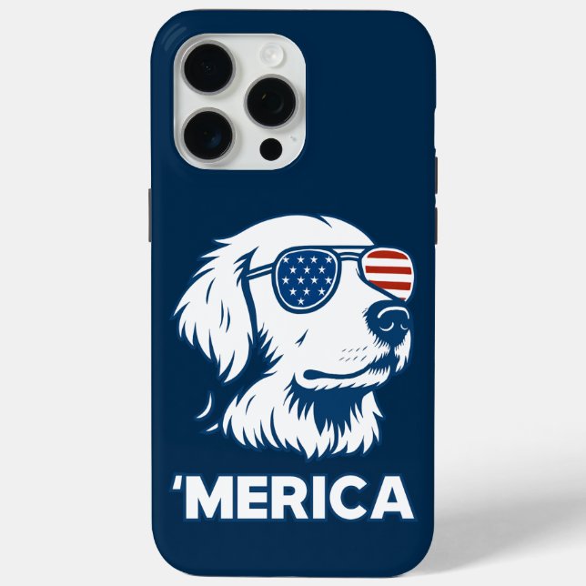 Golden Retriever 4th Of July Merica Case-Mate iPhone Case (Back)