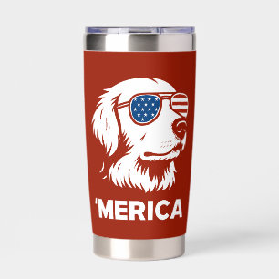 Golden Retriever 4th Of July Merica Insulated Tumbler