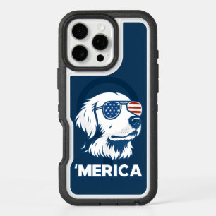 Golden Retriever 4th Of July Merica iPhone 16 Pro Max Case