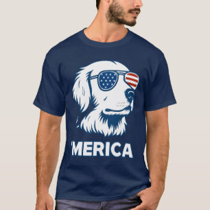 Golden Retriever 4th Of July Merica T-Shirt