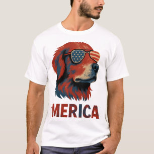 Golden Retriever 4th Of July Merica T-Shirt