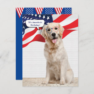 Golden Retriever 4th of July Party Invitation