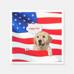 Golden Retriever 4th of July party Napkins