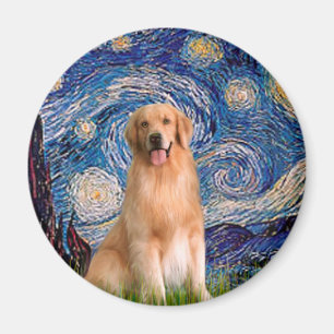 Golden Retriever 8 - Starry Night Magnet