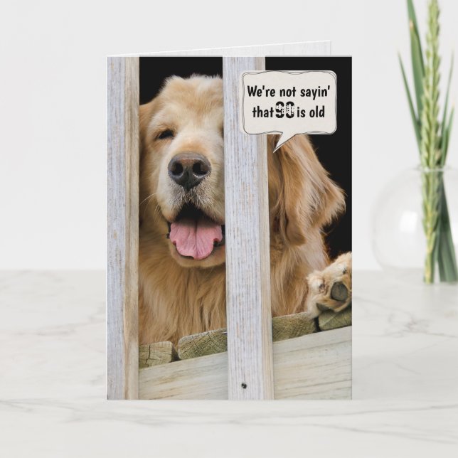Golden Retriever 90th Birthday Humor   Card (Front)