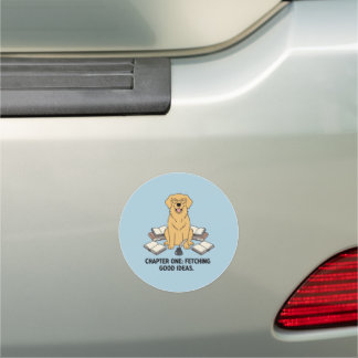Golden Retriever Academic Vibes Dog Car Accessory Magnet