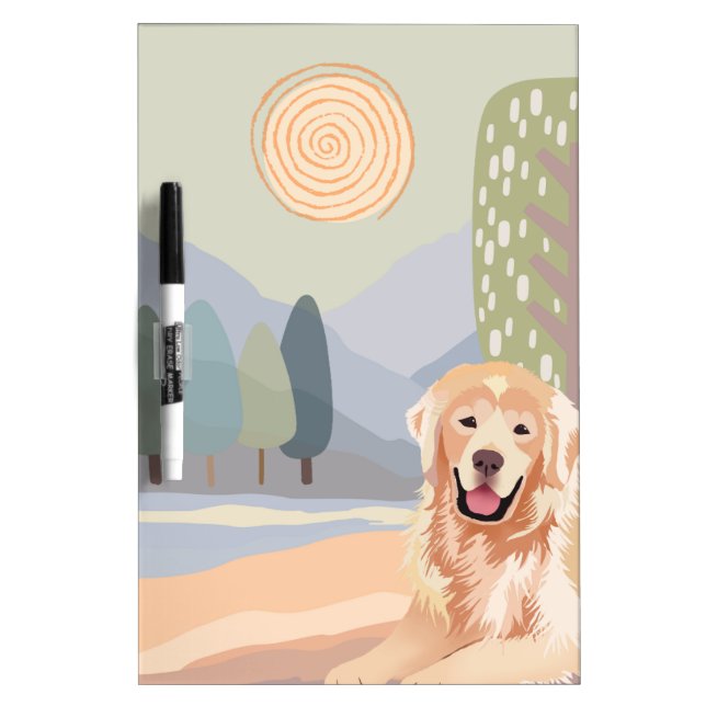 GOLDEN RETRIEVER  Acrylic Dry Erase Board (Front)
