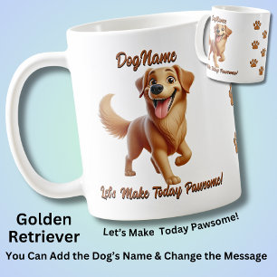 Golden Retriever,  Add Dog's Name, Change Text Coffee Mug