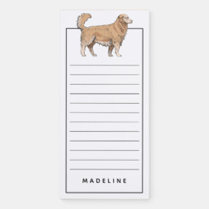Golden Retriever   Add Your Name Magnetic Notepad