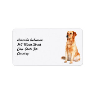 Golden Retriever Address Label