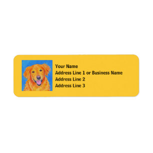 Golden Retriever Address Labels #2 - "Sydney"