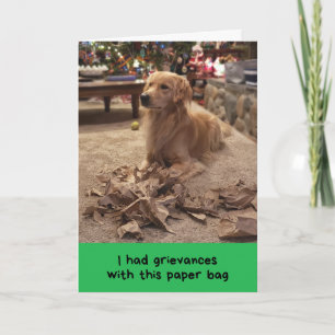 Golden Retriever Airing His Grievances Holidday Card
