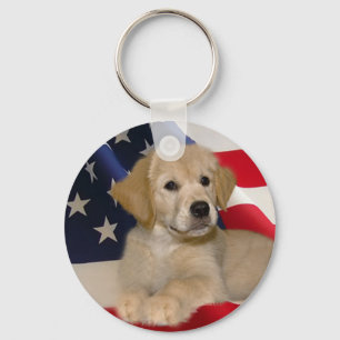 Golden Retriever All American Puppy Keychain