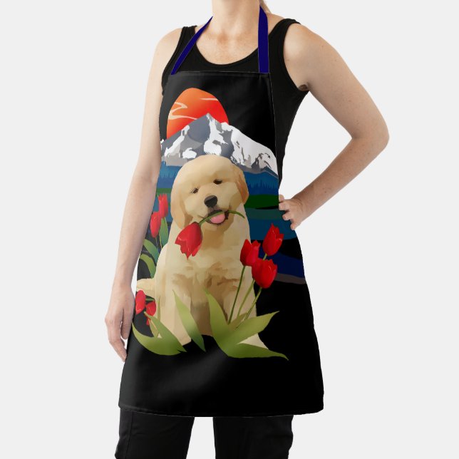 GOLDEN RETRIEVER All-Over Print Apron (Insitu)