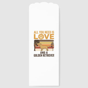 Golden Retriever All You Need Is Love Vintage Desi Bookmarks