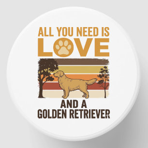 Golden Retriever All You Need Is Love Vintage Desi Mini Candle Favors