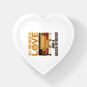 Golden Retriever All You Need Is Love Vintage Desi Paperweight