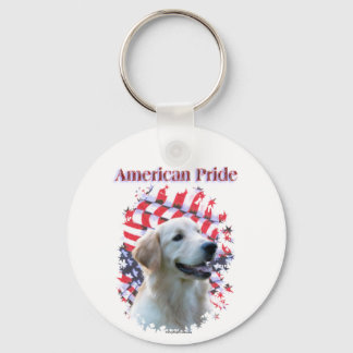 Golden Retriever American Pride Keychain