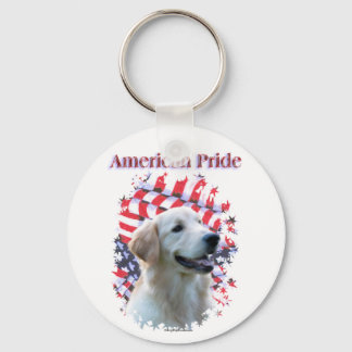 Golden Retriever American Pride Keychain
