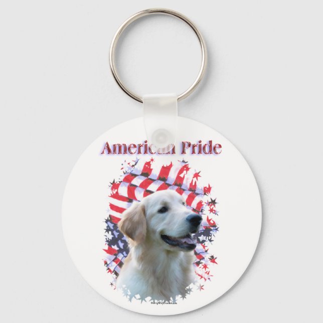 Golden Retriever American Pride Keychain (Front)