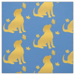 Golden Retriever Among the Fall Leaves Fabric