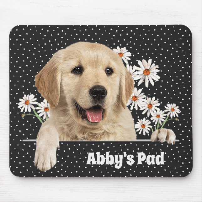 Golden Retriever and Daisies  Mouse Pad (Front)
