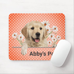 Golden Retriever and Daisies  Mouse Pad