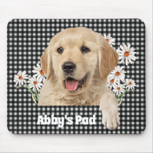 Golden Retriever and Daisies Mouse Pad