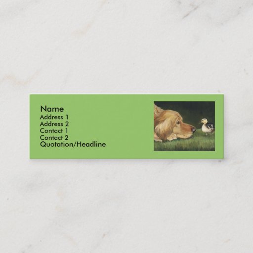 Customizable "Golden Retriever and Duckling" Dog Art Label Business Cards