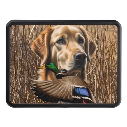 Golden Retriever and Flying Mallard Hitch Cover