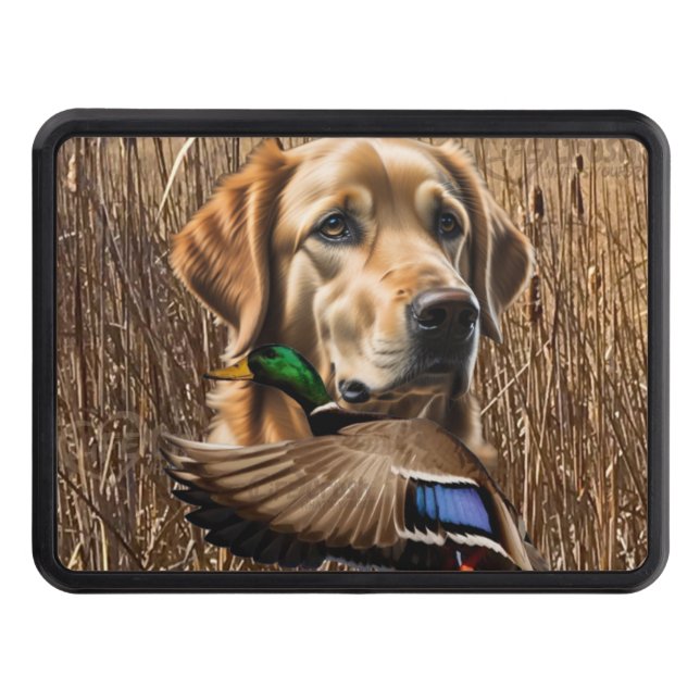 Golden Retriever and Flying Mallard Hitch Cover (Front)