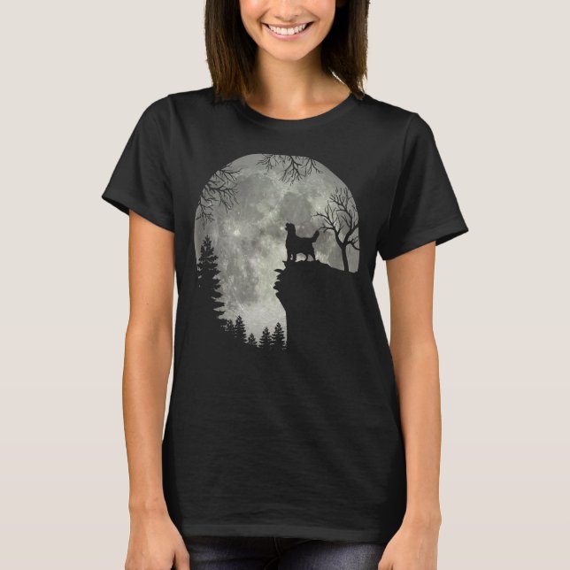 Golden Retriever And Moon Halloween Classic Monste T-Shirt (Front)