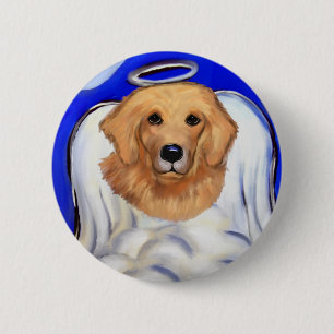 Golden Retriever Angel Button