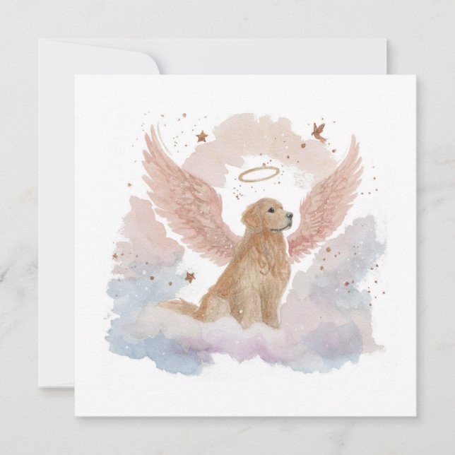 Golden Retriever Angel Card (Front)