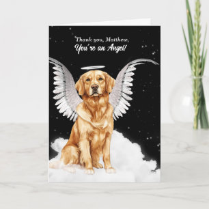 Golden Retriever Angel Dog Custom Text Letterpress Thank You Card