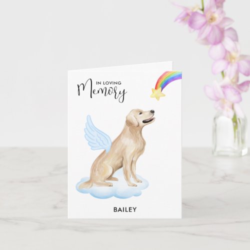 Golden Retriever Angel Dog Loss Pet Sympathy  Card