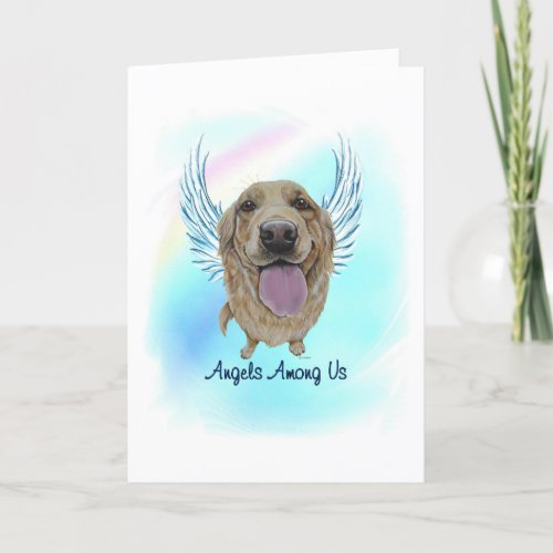 Golden Retriever Angel Dog Pet Loss Card