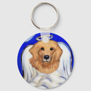 Golden Retriever Angel Keychain