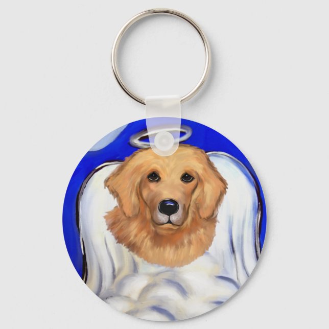 Golden Retriever Angel Keychain (Front)