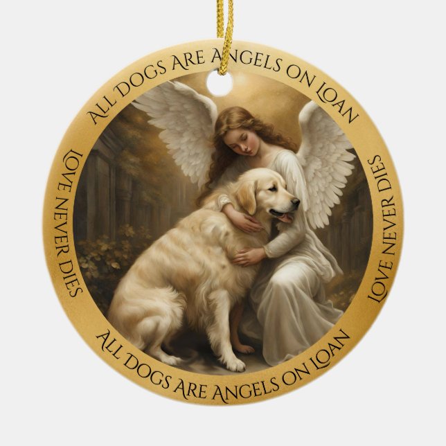  Golden Retriever Angel Memorial Ornament (Front)