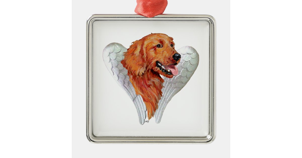 golden retriever angel figurine