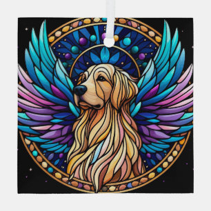 Golden Retriever Angel Stained Glass Style  Ornament