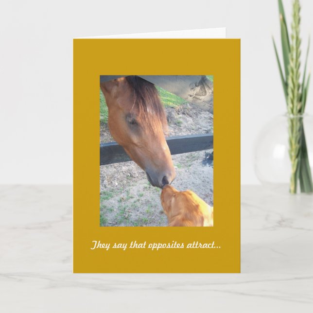 Golden Retriever Anniversary Card, Opposites Card (Front)