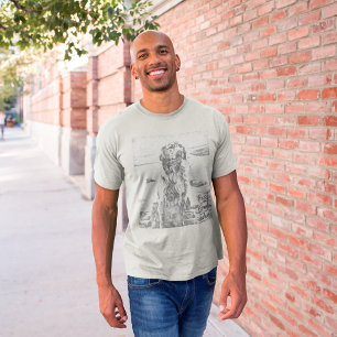 Golden Retriever Art Best Dad Ever T-Shirt