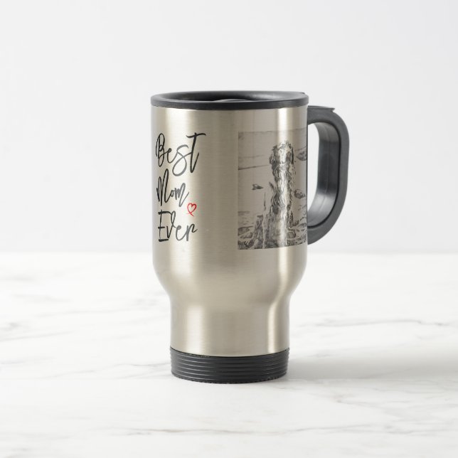 Golden Retriever Art Best Mom Ever Travel Mug (Front Right)