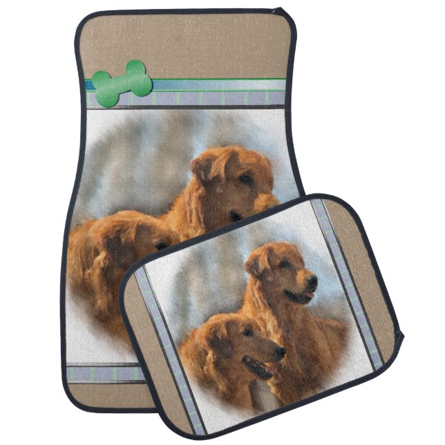 Golden Retriever Art Car Mat (Set)