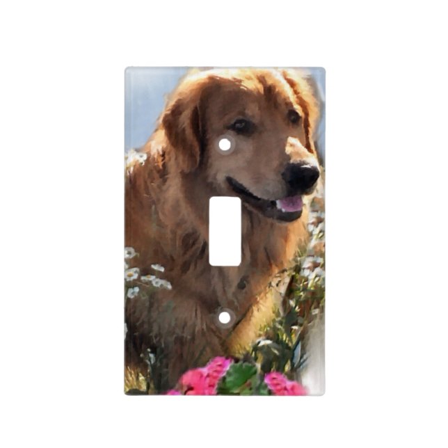 Golden Retriever Art Gifts Light Switch Cover (Front)