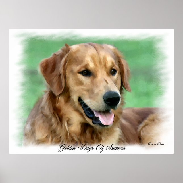 Golden Retriever Art Gifts Poster (Front)