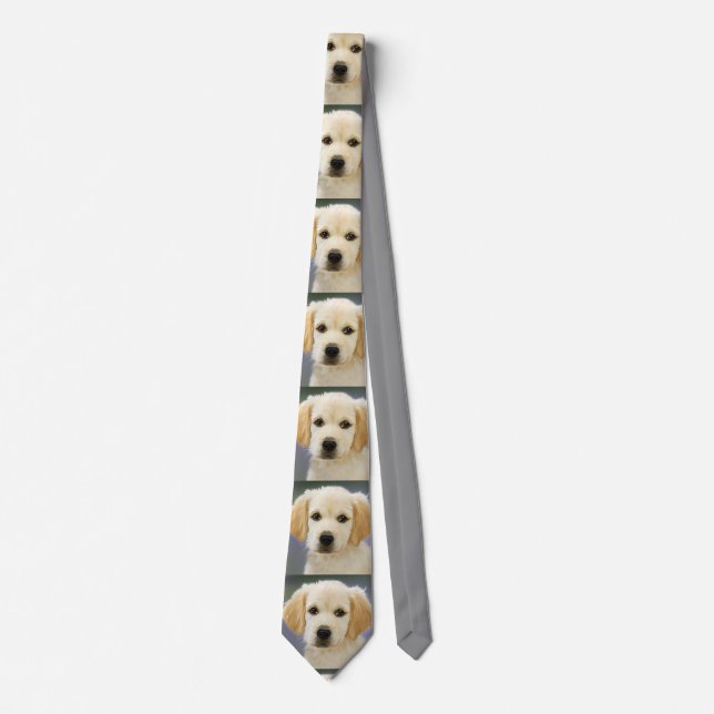 golden retriever art neck tie (Front)