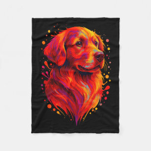 Golden Retriever Art Rtrait For Dog Owners  Fleece Blanket